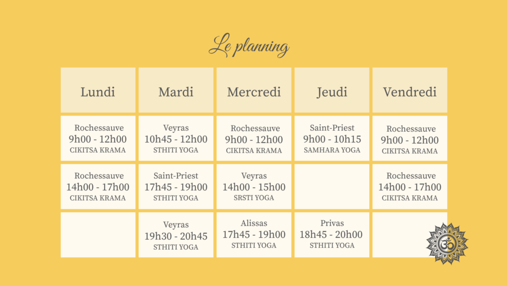 Planning hebdomadaire